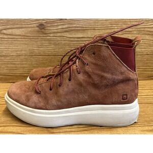 TSUBO‎ Womens Lace Leather Athletic Walking Hiking Shoes Red Sz 8